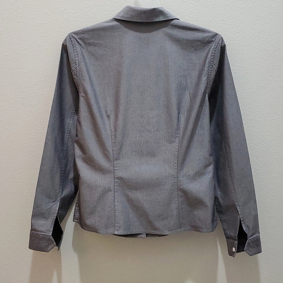 BANANA REPUBLIC Button Down Shirt, Long Sleeve, Sz M, Gray, Cotton, NEW - Picture 5 of 11